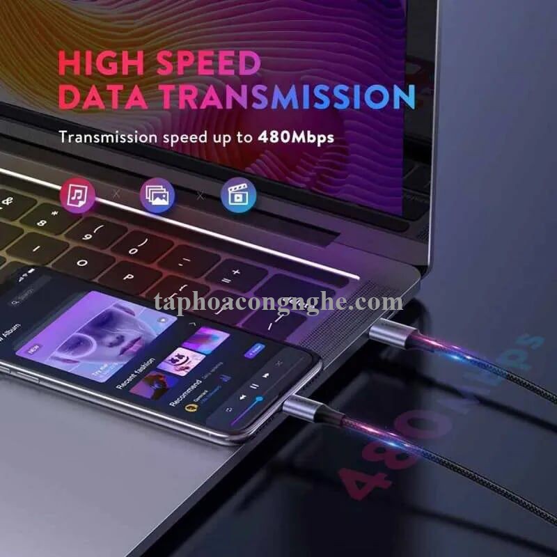 Ugreen 60757 0.5m cáp usb type c ra apple lightning bọc nhôm chống nhiễu màu đen US304 30060757